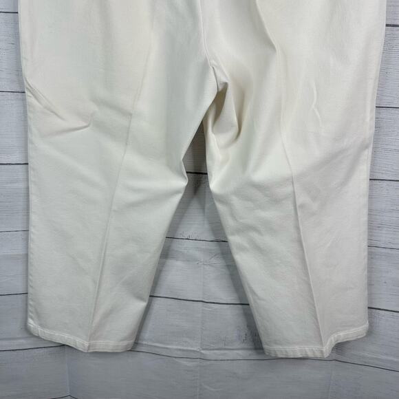 Ralph Lauren Jeans Womens size 14 White Cropped Denim Jeans Preppy Quiet Money - Picture 9 of 10